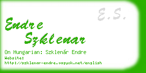 endre szklenar business card