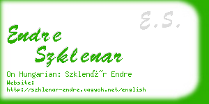 endre szklenar business card